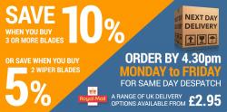 Save 5% or 10% on windscreen wipers with our Multi-Buy Discounts